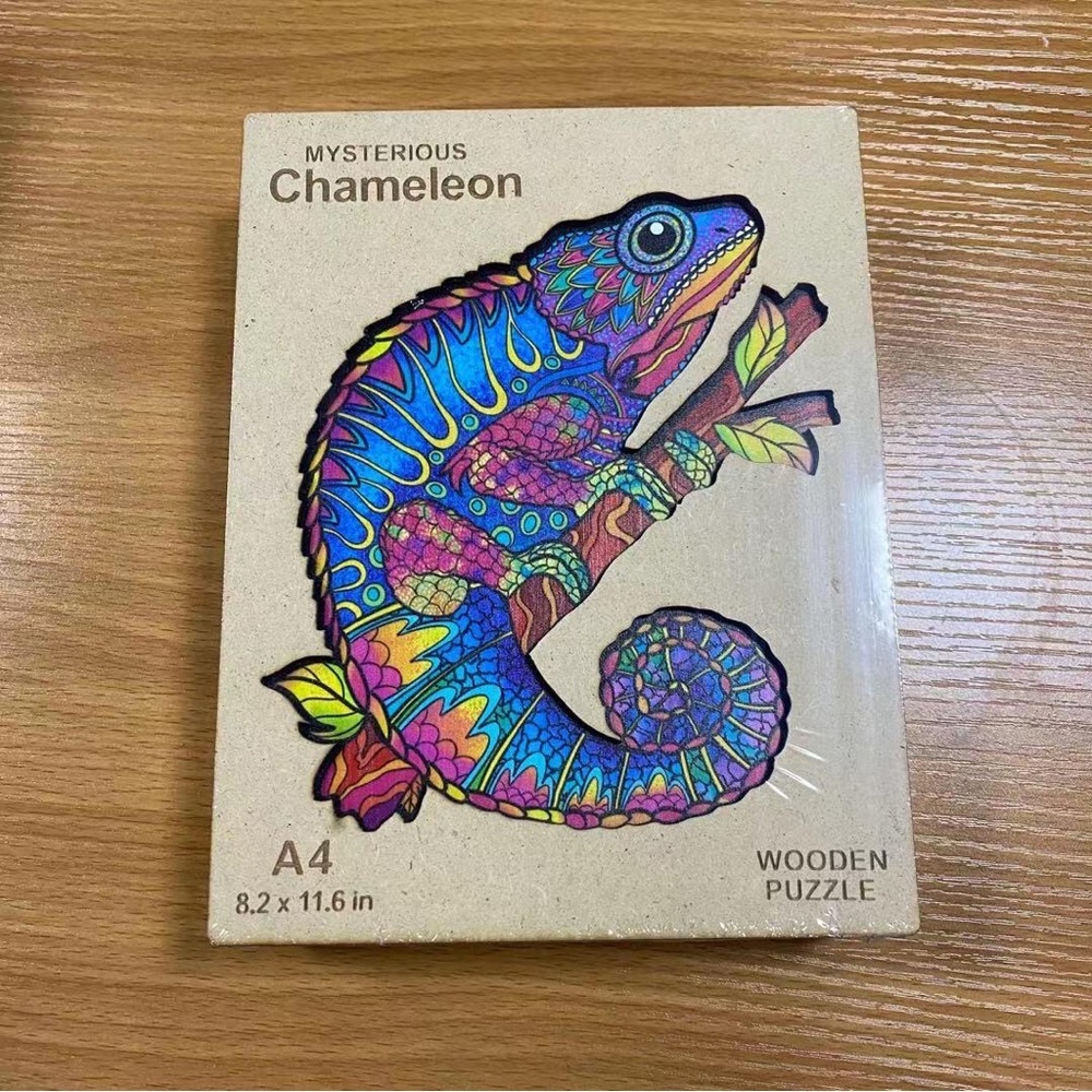 New In Box- Wooden 3D Jigsaw Animal Puzzle - Camelion